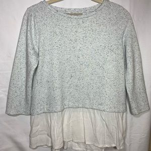LOFT Gray Peplum Top